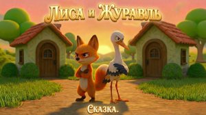 Лиса и журавль. Сказка.