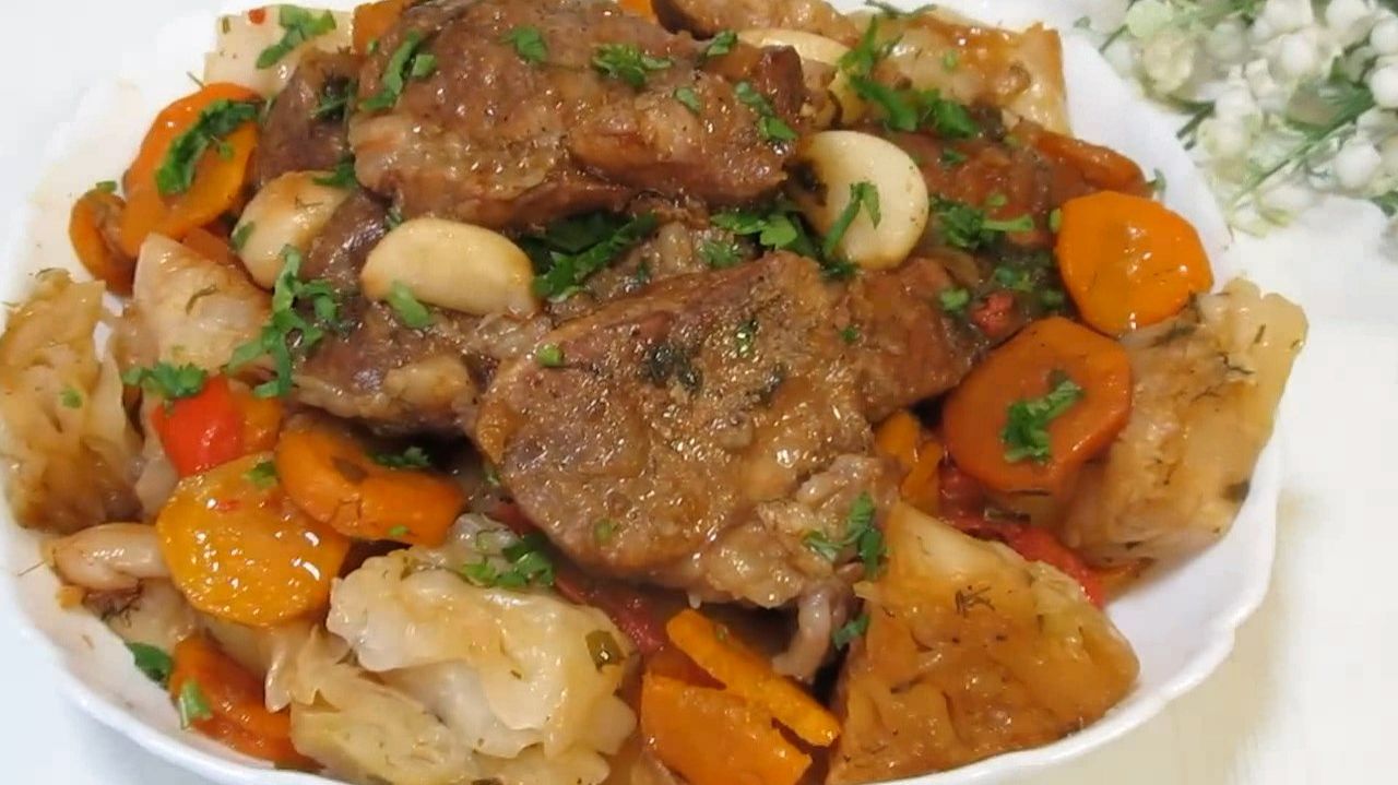 Мясо с овощами.Приготовьте и вы полюбите это блюдо! смотреть онлайн