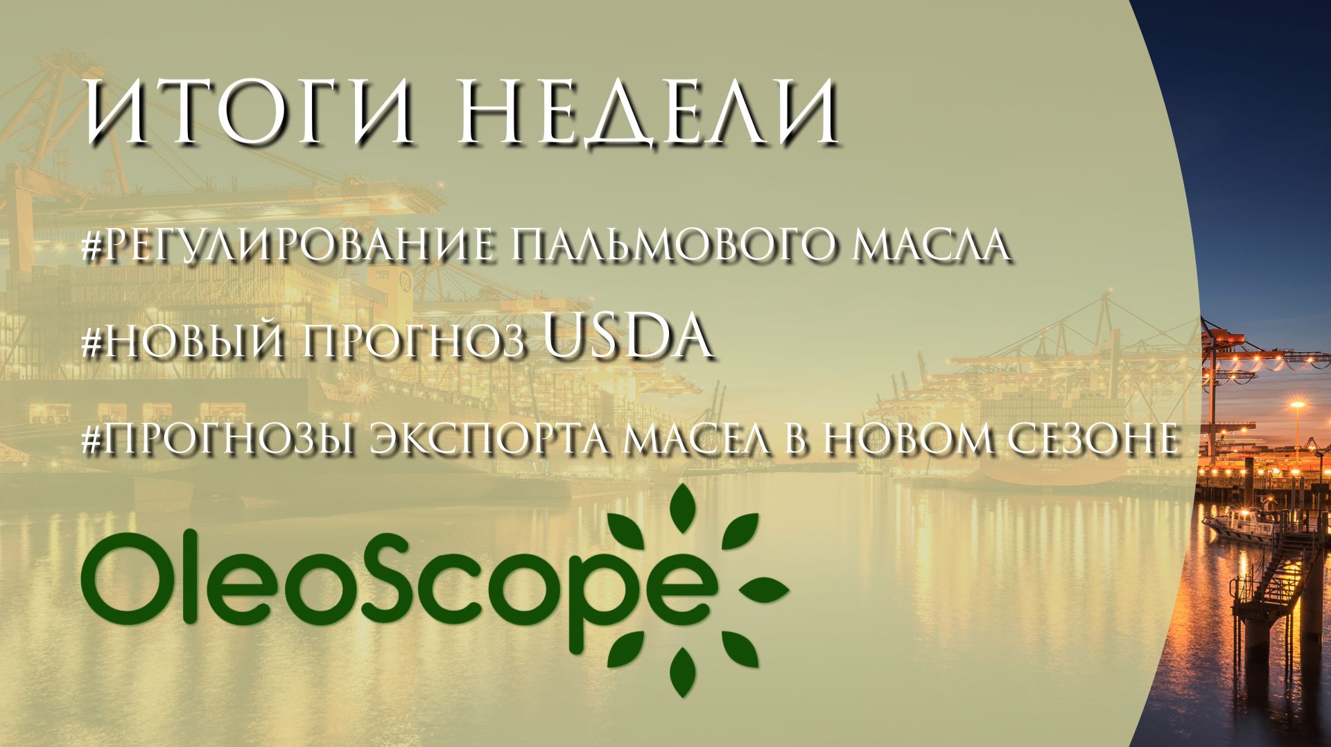 Регулирование пальмового масла, новый прогноз USDA и оценка экспорта масел