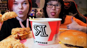 Мукбанг | Ростикс. Бургеры,Бокс с картошкой,Стрипсы | Обжор Асмр