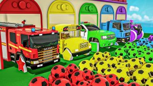 Мультики про машинки. Песенка Акулёнок. Пожарные машины и мячи. Мультики для детей. Детские песенки