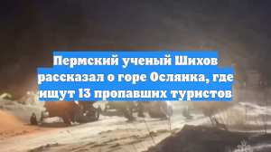 Пермский ученый Шихов рассказал о горе Ослянка, где ищут 13 пропавших туристов