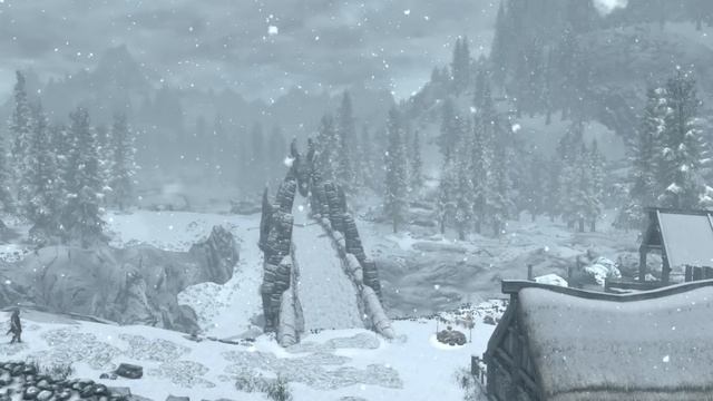 Snowfall and Winter Dragon Bridge - Relaxing Theme ｜ Skyrim Calm Music & Ambience смотреть онлайн