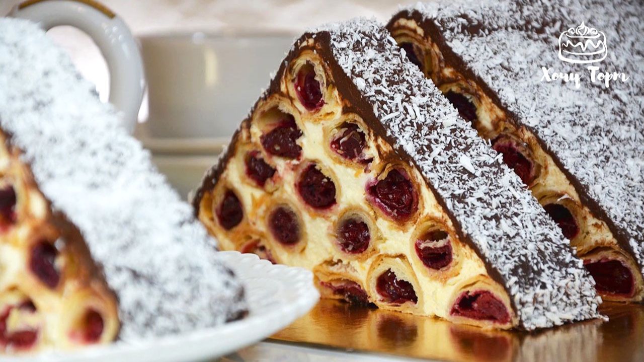 🍒 ЭТОТ ТОРТ УДИВИТ ВСЕХ ГОСТЕЙ! Монастырская изба с вишней и нежнейшим кремом 😋 смотреть онлайн