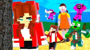 Сестра Джей-Джея, Джей-Джей и Майки в игре с КАЛЬМАРАМИ (НОВЫЙ сезон)