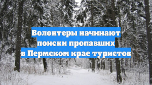 Волонтеры начинают поиски пропавших в Пермском крае туристов
