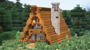 Хижина в лесу в майнкрафте.