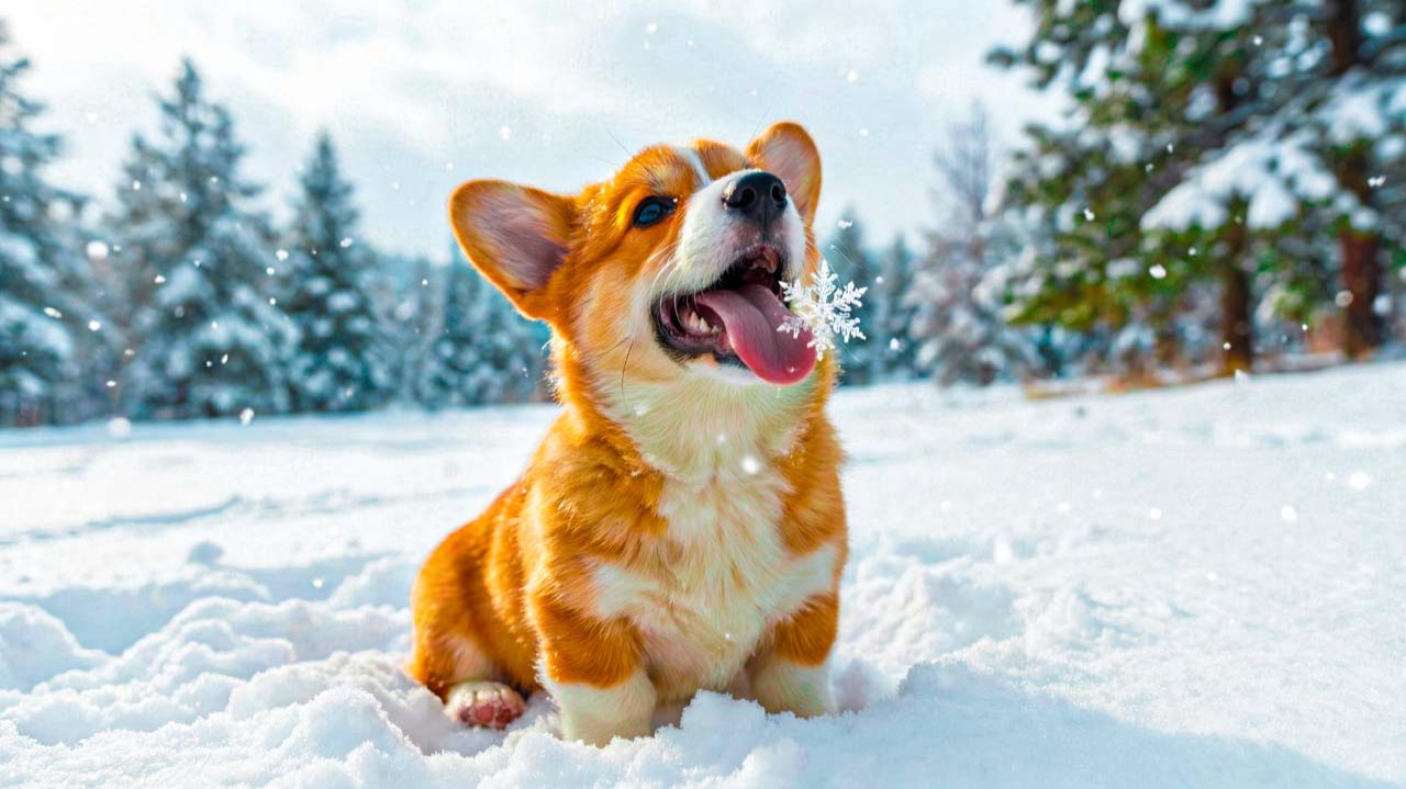 МОЙ ПЕРВЫЙ СНЕГ! Я СНЕЖНЫЙ ХОМЯЧОК!! Корги Пряник Говорящая собака смотреть онлайн