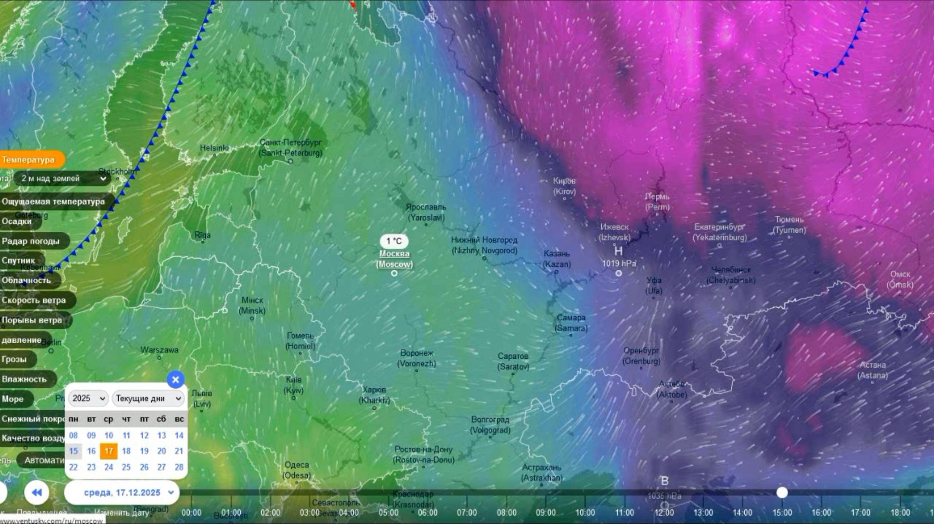 С 16-17 декабря на ЕТР вернется мощная оттепель. Прогноз погоды смотреть онлайн