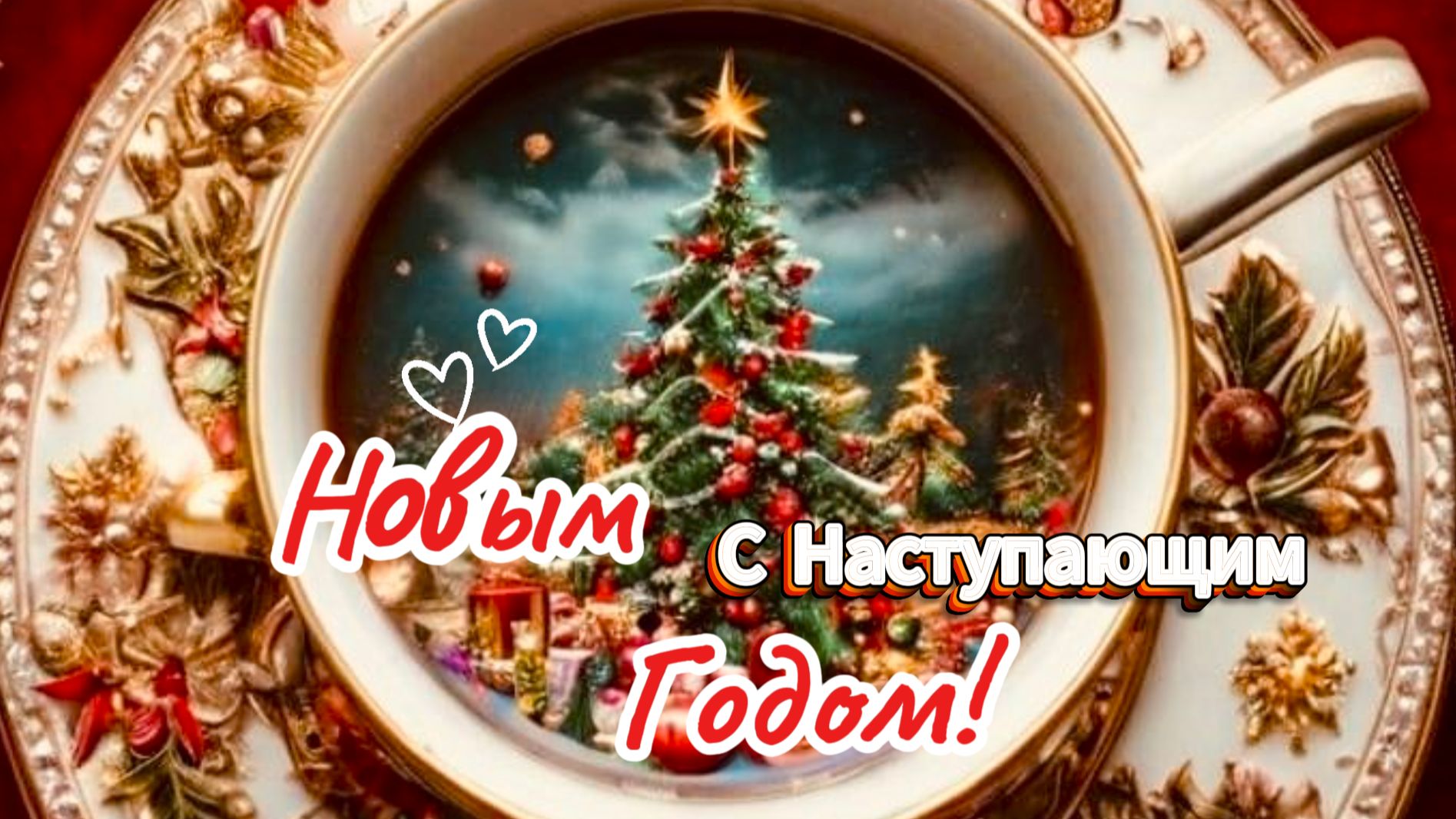 С Наступающим Новым годом 2026! 🎁 Нежная открытка с пожеланиями счастья смотреть онлайн