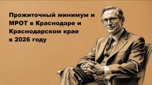 Прожиточный минимум и МРОТ в Краснодаре и Краснодарском крае в 2026 году