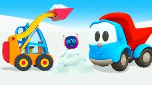 Лёва и мини погрузчик. Мультик Грузовичок Лёва ЗИМНИЕ серии