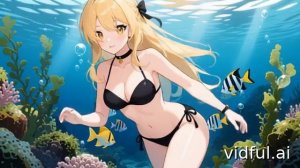 Блондинка под водой