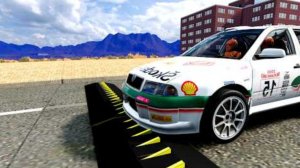 Массивная авария с использованием шипованной ленты и столкновения автомобилей – Crash BeamNG / Drive