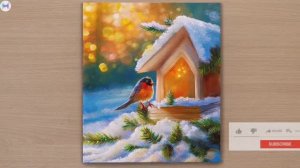 Прекрасное зимнее утро в лесу / Урок акриловой живописи