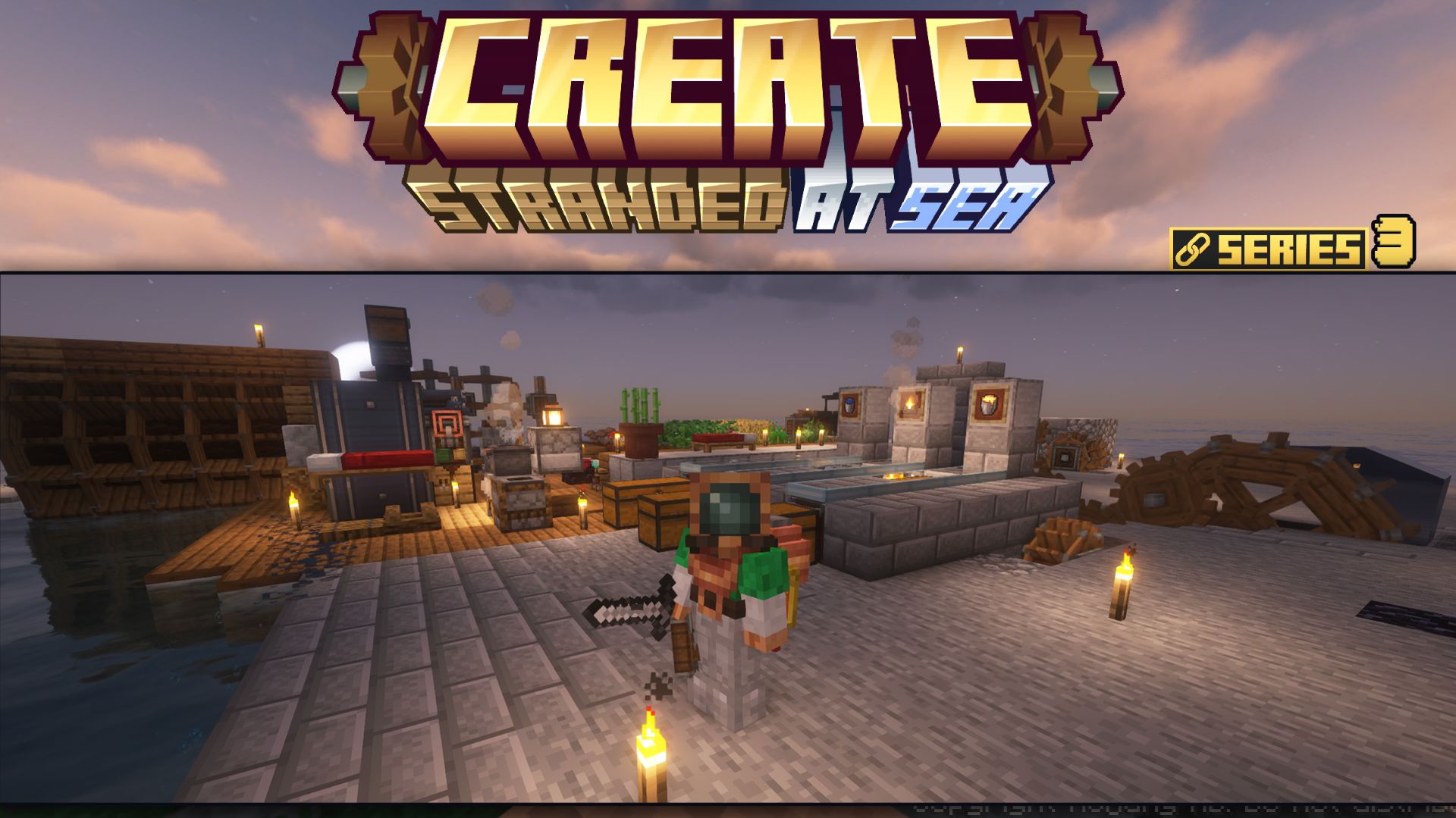 У меня уже целый остров с модом CREATE - Новая сборка модов с квестами #3 #minecraft смотреть онлайн