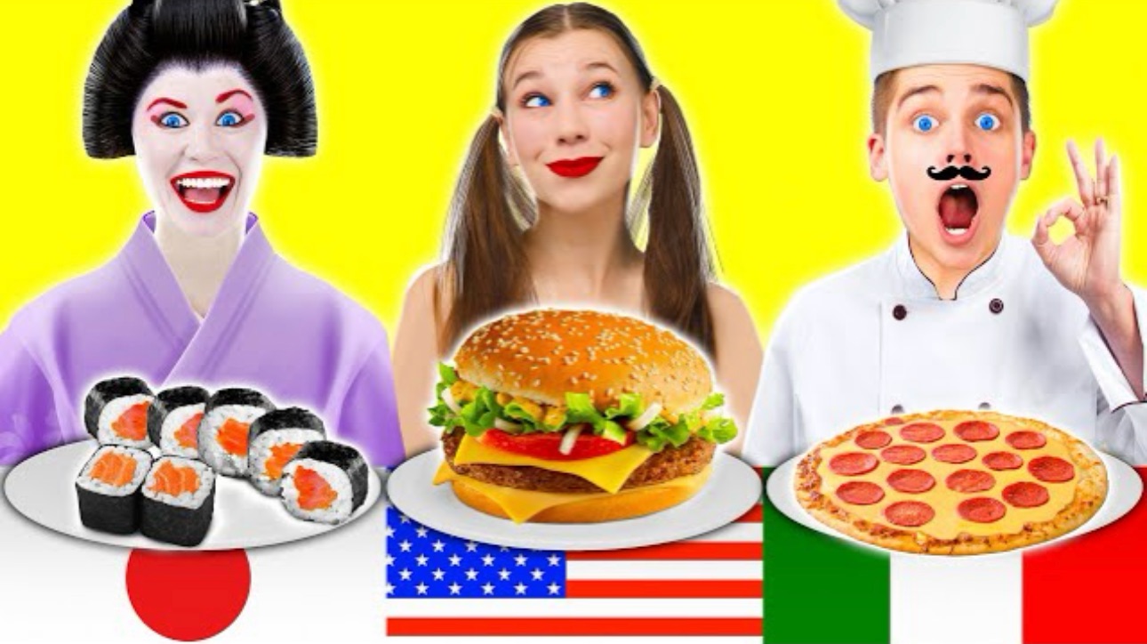 ЕДА ИЗ РАЗНЫХ СТРАН. ЧЕЛЛЕНДЖ ИЗ ЕДЫ смотреть онлайн