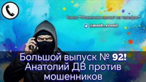 Большой выпуск № 92! Анатолий ДВ против мошенников
