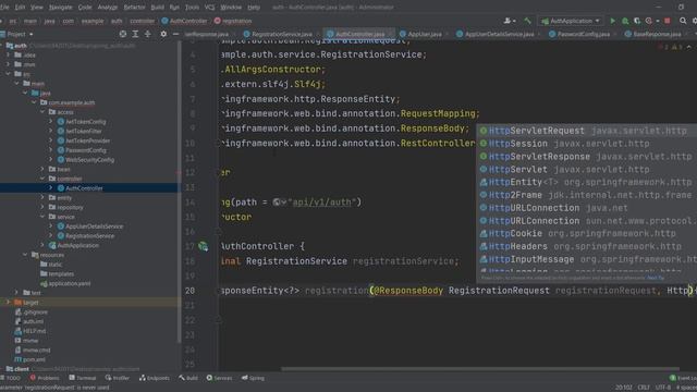 Spring Security, Формы регистрации и аутентицикации. смотреть онлайн