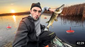 Вот это щуки! С трудом вытянул их [24-часа] На Рыбалке на щуку Часть-2