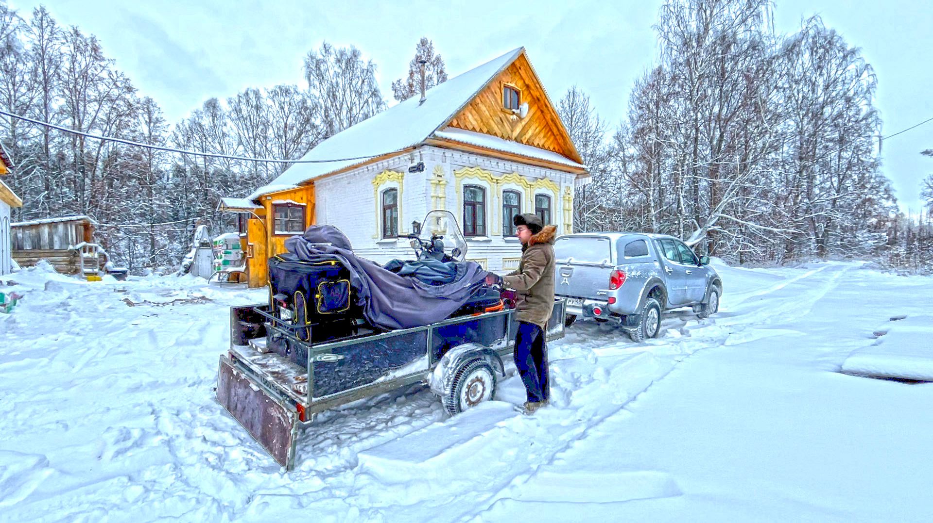 На хуторе настоящая зимняя жизнь! Творчество и борьба с трудностями в деревне около леса смотреть онлайн