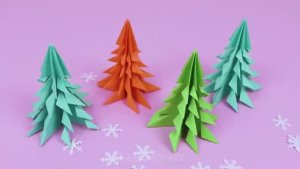 Ёлочка из бумаги! Новогодние поделки оригами!