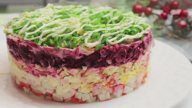 Салат _Карнавал_ с крабовыми палочками  на  Новый Год! Самый необычный- самый вкусный !