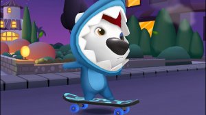 Акула Хэнк на полуночном скейте Talking Tom Gold Run Мультики Бегалки для самых маленьких