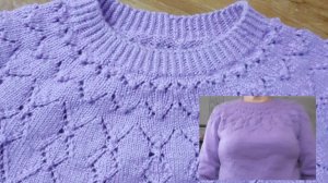 Сиреневая кофточка круглой кокеткой ч. 2 .