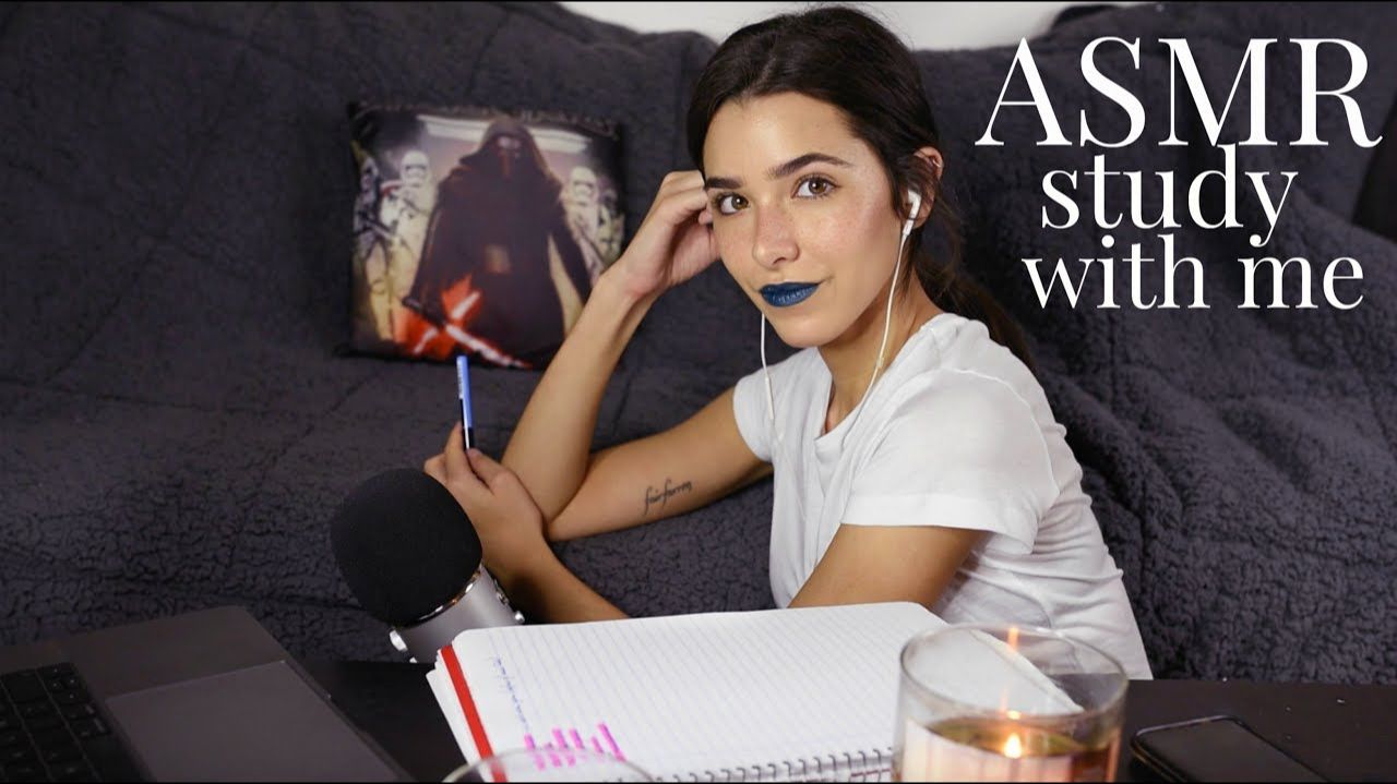 ASMR Study With Me! (Inaudible whispers, tapping, paper sounds, keyboard, study ambiance) смотреть онлайн