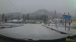 Зимняя живописная дорога от села Артыбаш до Горно Алтайска. Горный Алтай.