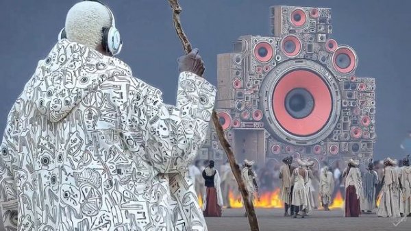 AI Burning Man (Real Style). AI Art Music Video