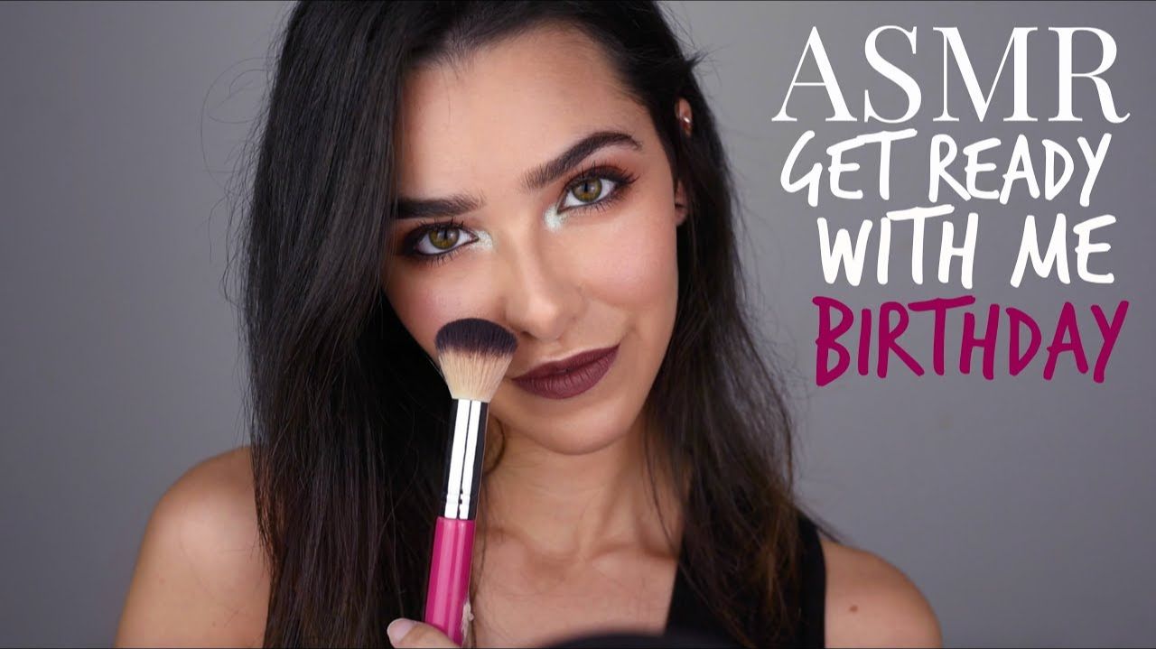 ASMR Get Ready With Me: My Birthday! (Makeup tutorial, lid sounds, tongue clicking, mascara sounds) смотреть онлайн