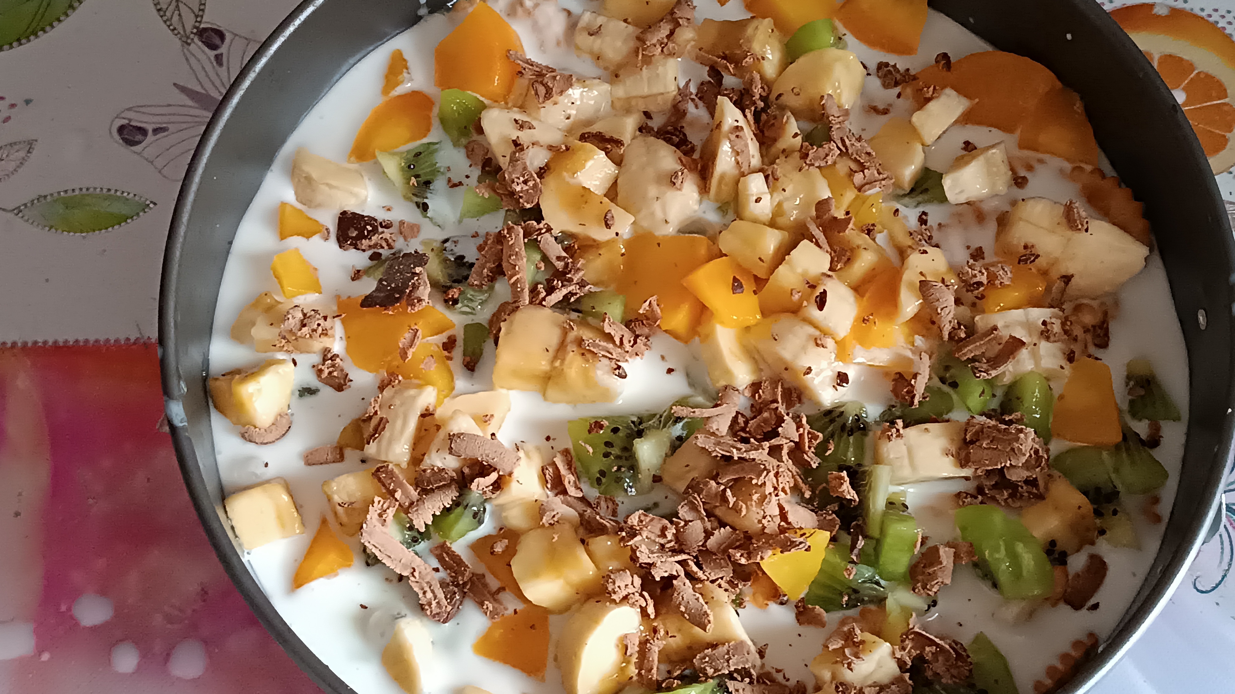 Торт без выпечки с фруктами 😊🍰