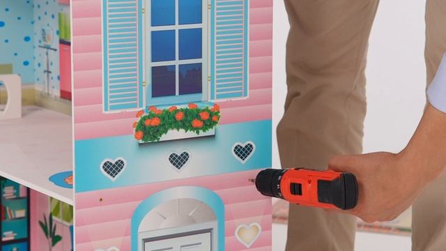 Кукольный домик для девочек "Розали Гранд", с мебелью, видео сборка. смотреть онлайн