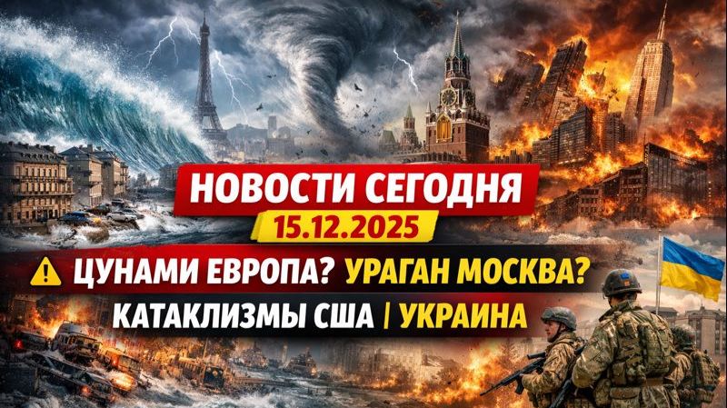Новости Сегодня 15.12.2025 ⚠️ Цунами Европа? Ураган Москва? Катаклизмы США | Украина смотреть онлайн