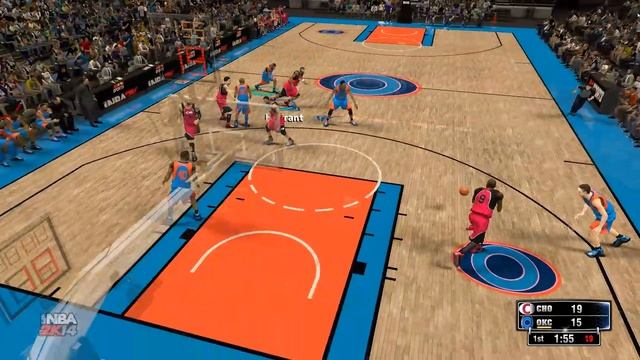 NBA2K14 Легенды. Чикаго Vs Оклахома. Джордан разносит