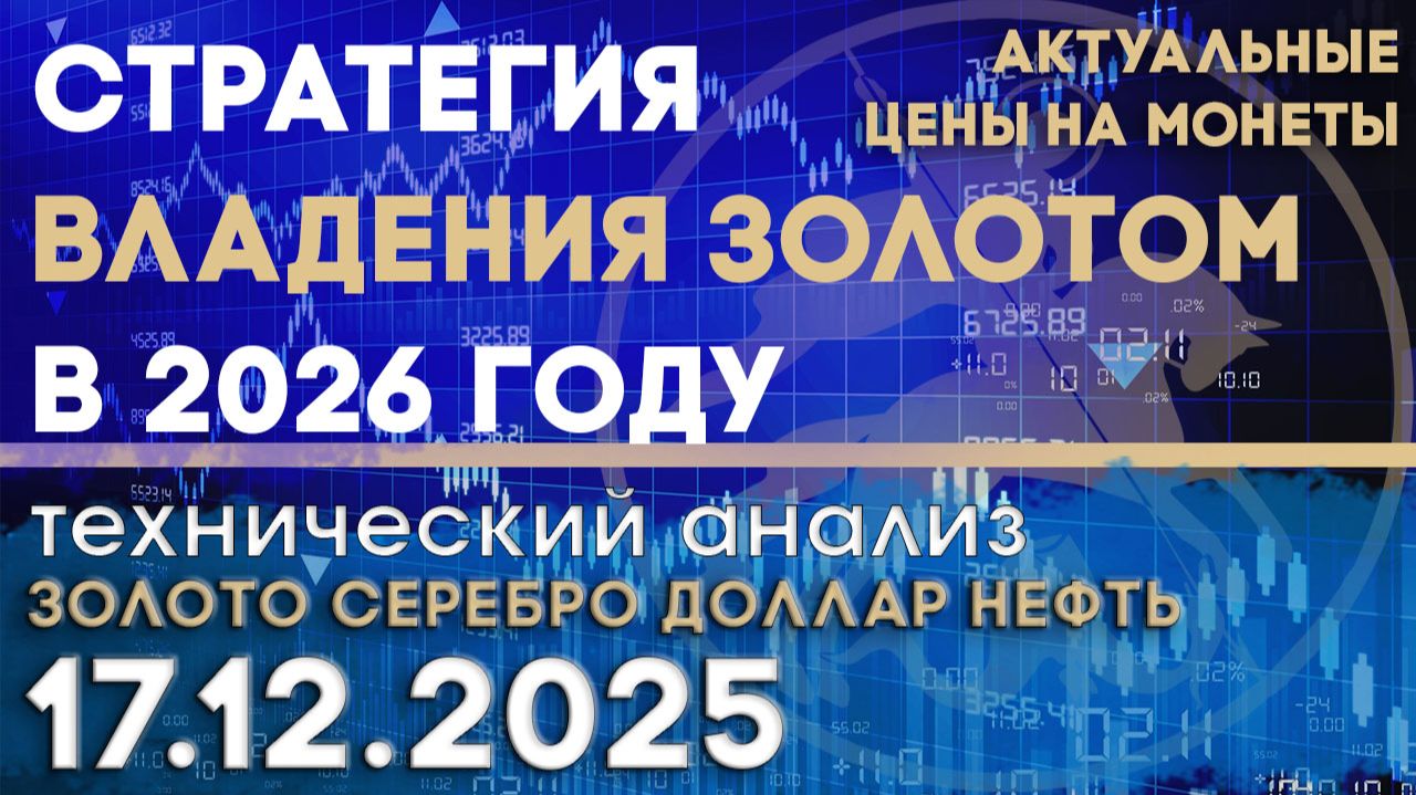 Стратегия владения золотом в 2026 году. Анализ рынка золота, серебра, нефти, доллара 17.12.2025 г смотреть онлайн