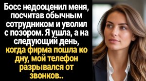 ИСТОРИИ ИЗ ЖИЗНИ/Босс уволил меня с позором. Я ушла, а наутро телефон раскалился от звонков, когда ф