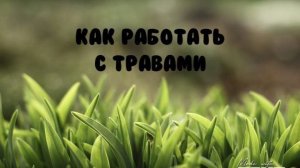 Как работать с травами