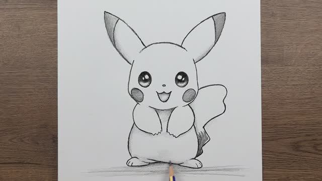 Как нарисовать послушного Пикачу простые рисунки карандашом для начинающих смотреть онлайн