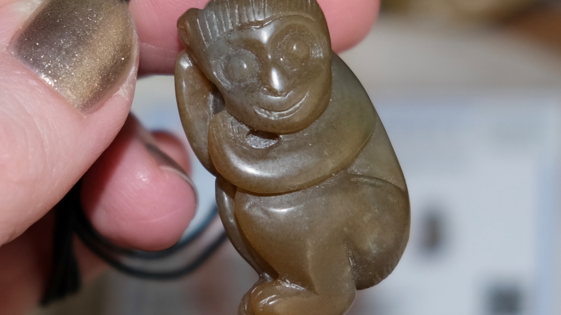 Нефрит _медовая Обезьянка_ сертификат 0037 _Большая удача_