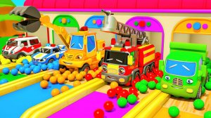 Раскрась шарики и спой песенку - Песня Бинго прыгающие шарики - Мультики про машинки для детей