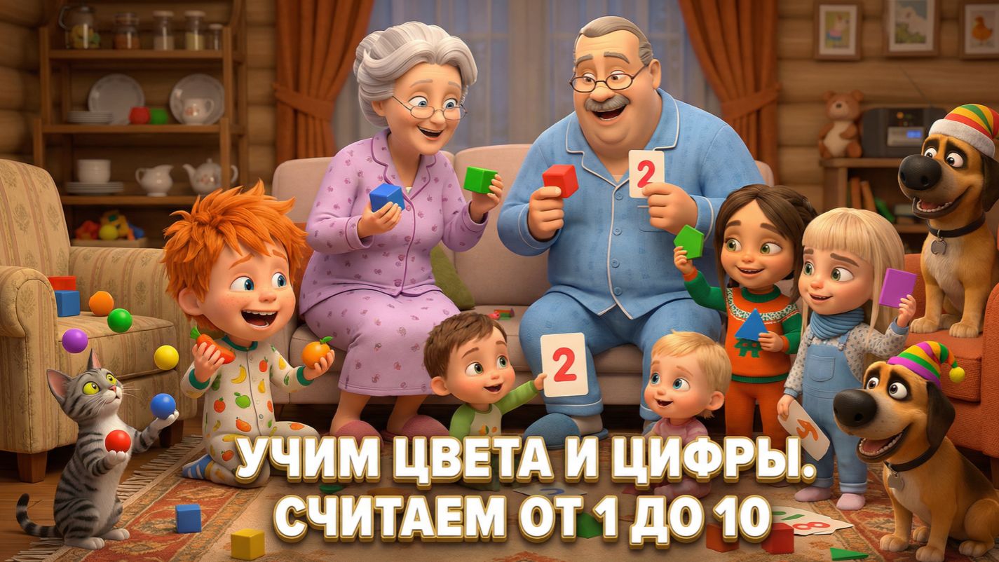 Учим цвета и цифры.Считаем от 1 до 10 смотреть онлайн