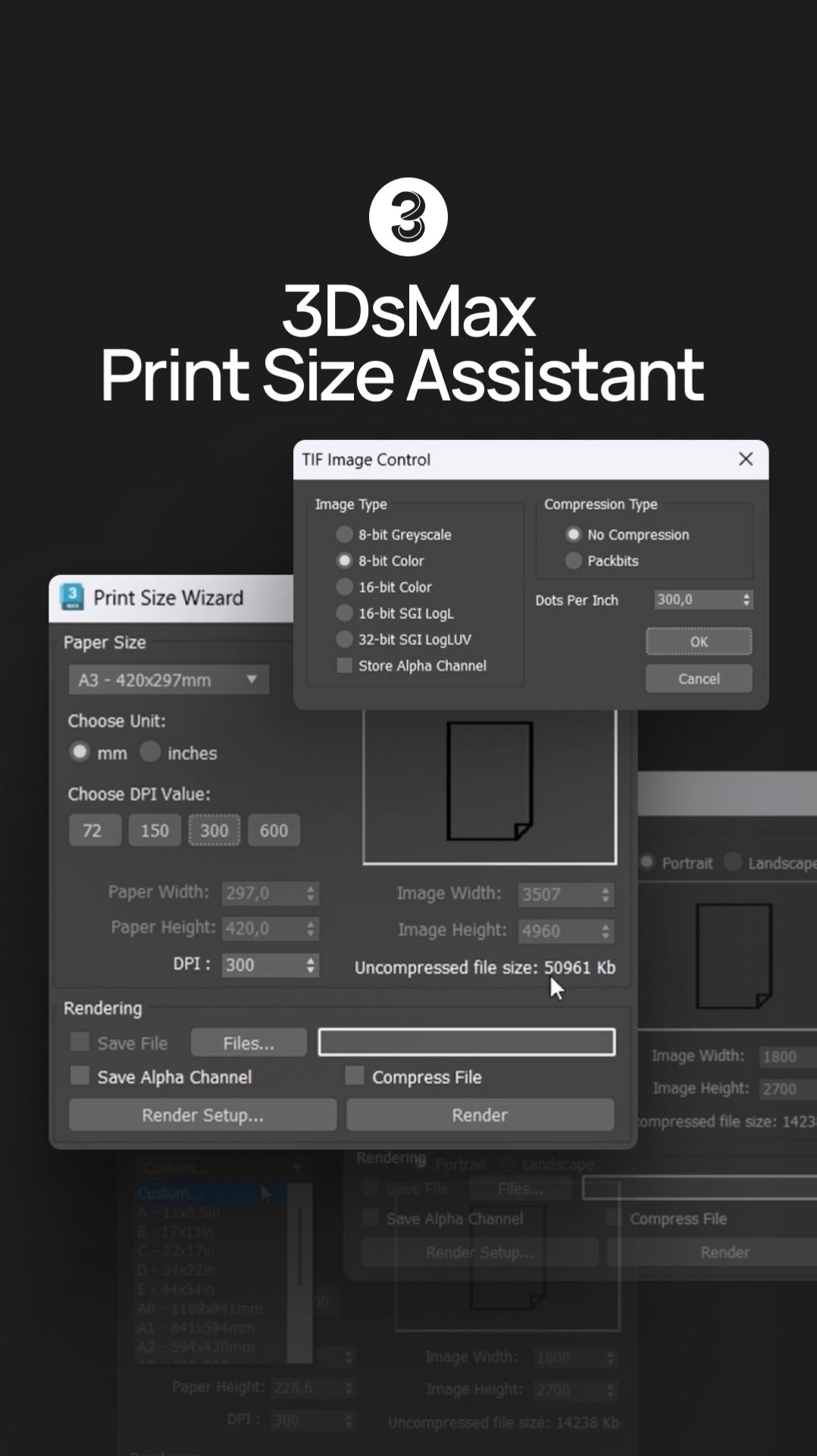 3Ds Max. Print Size Assistant
