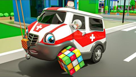 Песня "Колеса в автобусе" - Колеса в форме кубика Рубика - Детские стишки и песенки для малышей смотреть онлайн