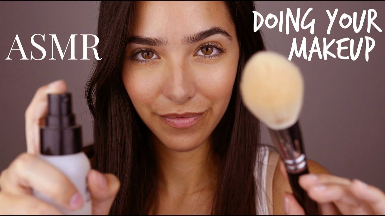 ASMR Big Sister Does Your Makeup (Personal Attention, Face Touching, Spray sounds, Tongue clicking смотреть онлайн