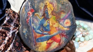 Артефакт _Шива и Шакти_ Ардханаришвара Шри Янтра на природном агате