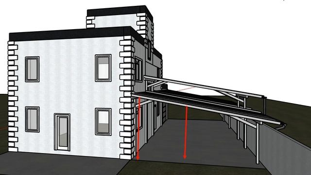 навес над порковкой, навес из поликарбоната