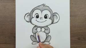 Как нарисовать милую обезьянку простые рисунки карандашом